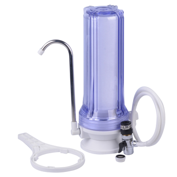 countertop drinking water filter with 10 inch clear housing