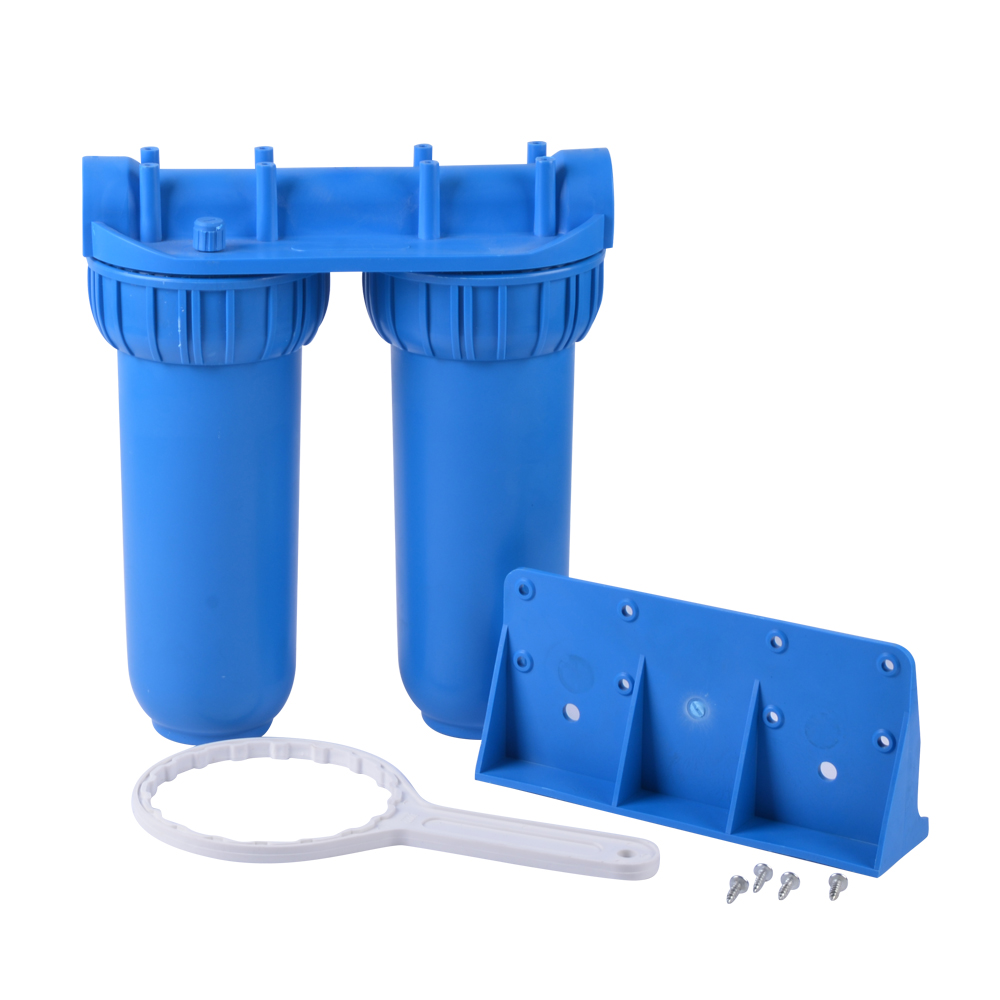 10" blue color undersink double personal water filter
