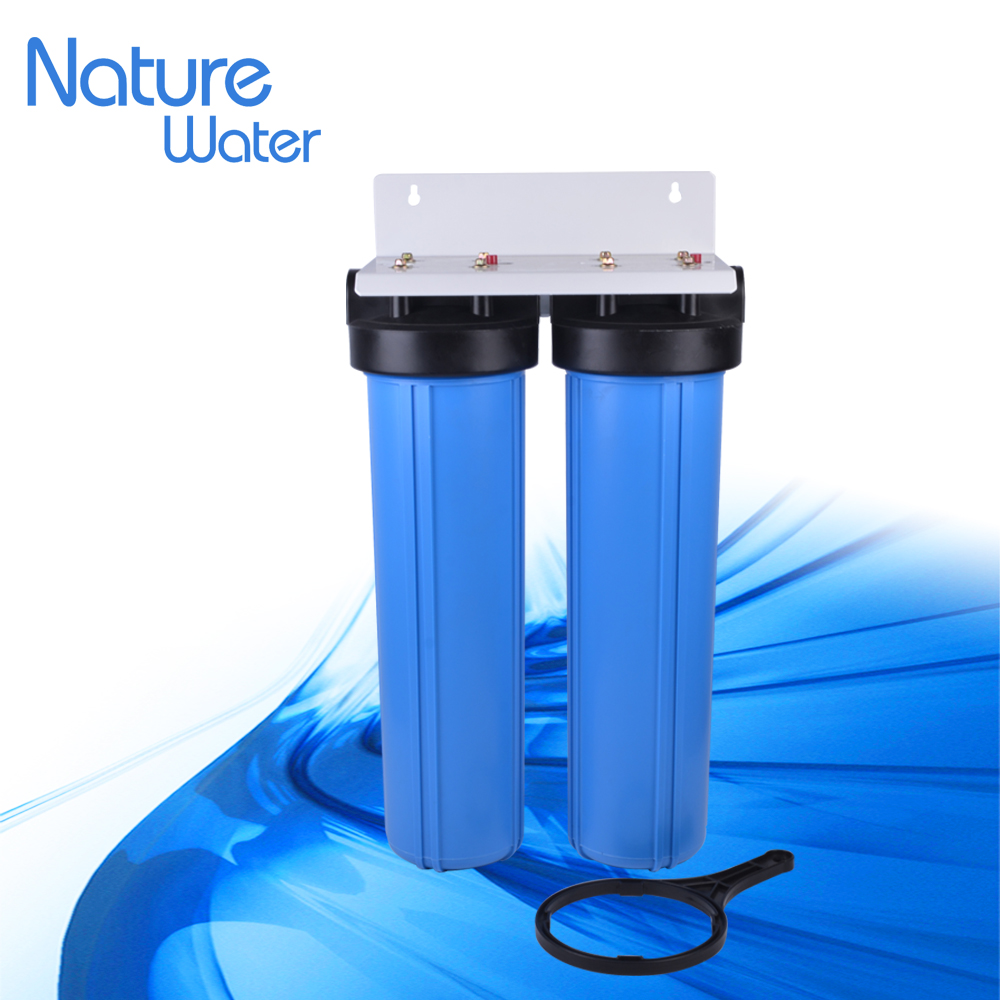 20" big blue double stage water filter with steel bracket